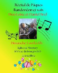 Concert bandon&eacute;on et voix avec le Duo Loise et Daniel Brel - Montory