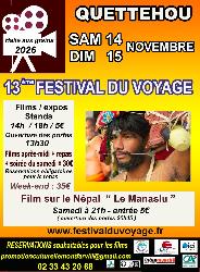 13&egrave;me Festival du Voyage &agrave; Quettehou les 14 et 15 novembre 2026 - Quettehou