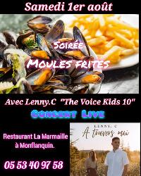Moules frites avec " Lenny.C the voice kids 10 - Monflanquin