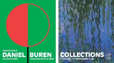 Invitation &agrave; Daniel Buren. Plantations&nbsp;: travaux in situ / Collections - Giverny
