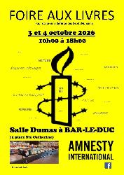 Foire aux Livres &agrave; Bar-Le-Duc 3 et 4.10.26 pour Amnesty - Bar-le-Duc