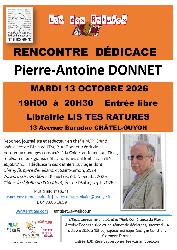 Pierre-Antoine Donnet, rencontre-d&eacute;dicace - Châtel-Guyon