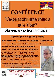 Pierre-Antoine Donnet, "L'Expansionnisme chinois et le Tibet" - Clermont-Ferrand