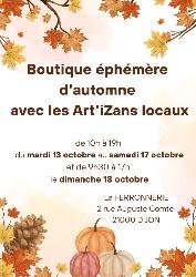 Les Art&rsquo;iZans Locaux tiennent leur boutique &eacute;ph&eacute;m&egrave;re d&rsquo;automne - Dijon