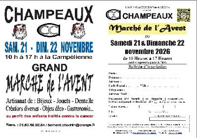 MARCH&Eacute; DE L&rsquo;AVENT du 21-22/11/2026 &agrave; CHAMPEAUX (77) - Champeaux