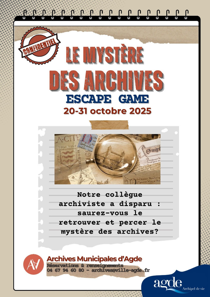 ESCAPE GAME - Le Mystère des Archives - Agde ESCAPE GAME - Le Mystère des Archives - Agde