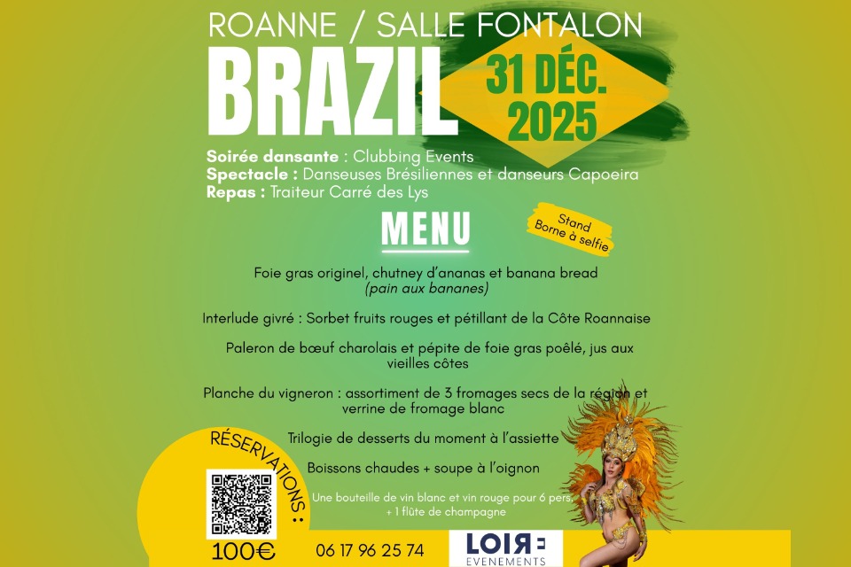 R&eacute;veillon du jour de l'an - Th&egrave;me Br&eacute;sil - ROANNE (42)  FONTALON - Roanne