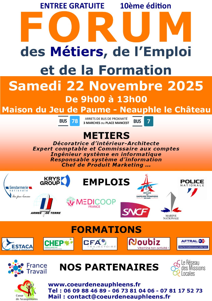 Forum des Métiers, de l'Emploi et de la Formation - Neauphle-le-Château Forum des Métiers, de l'Emploi et de la Formation - Neauphle-le-Château