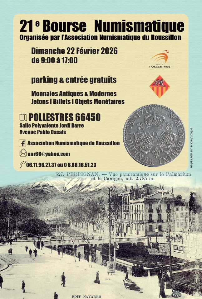 21&egrave;me BOURSE NUMISMATIQUE A POLLESTRES - Pollestres