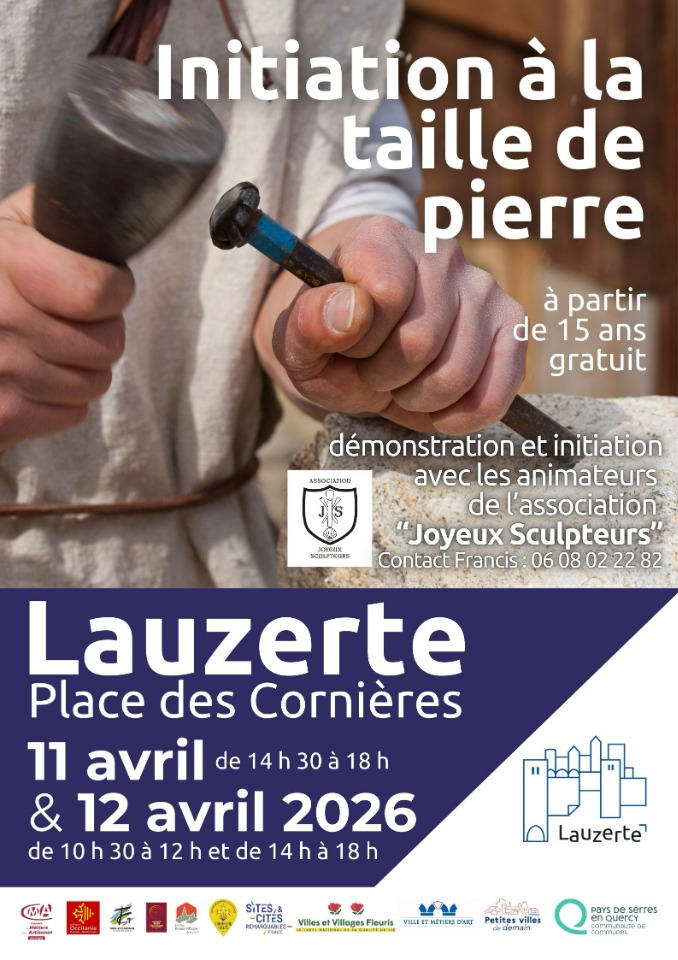 Place aux M&eacute;tiers d&rsquo;Art &agrave; Lauzerte &ndash; D&eacute;couverte de la taille de pierre - Lauzerte
