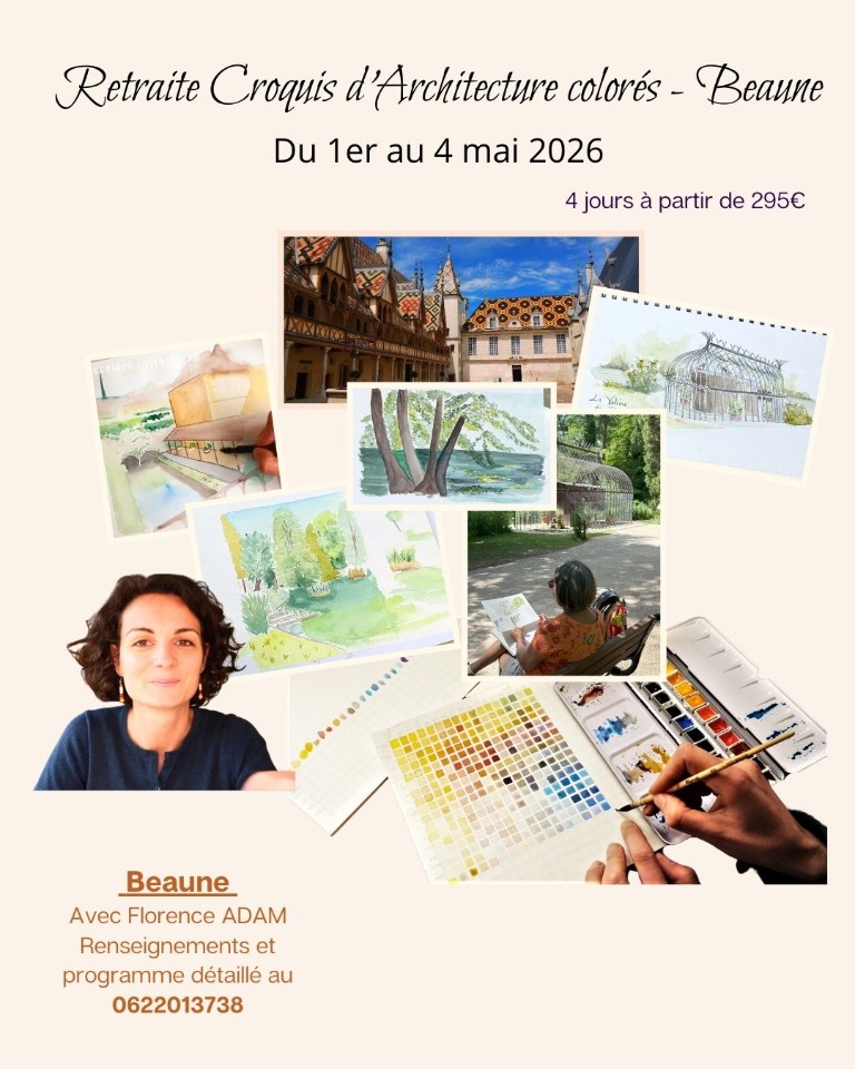 Retraite dessin &ndash; Croquis d&rsquo;architecture color&eacute;s - Beaune