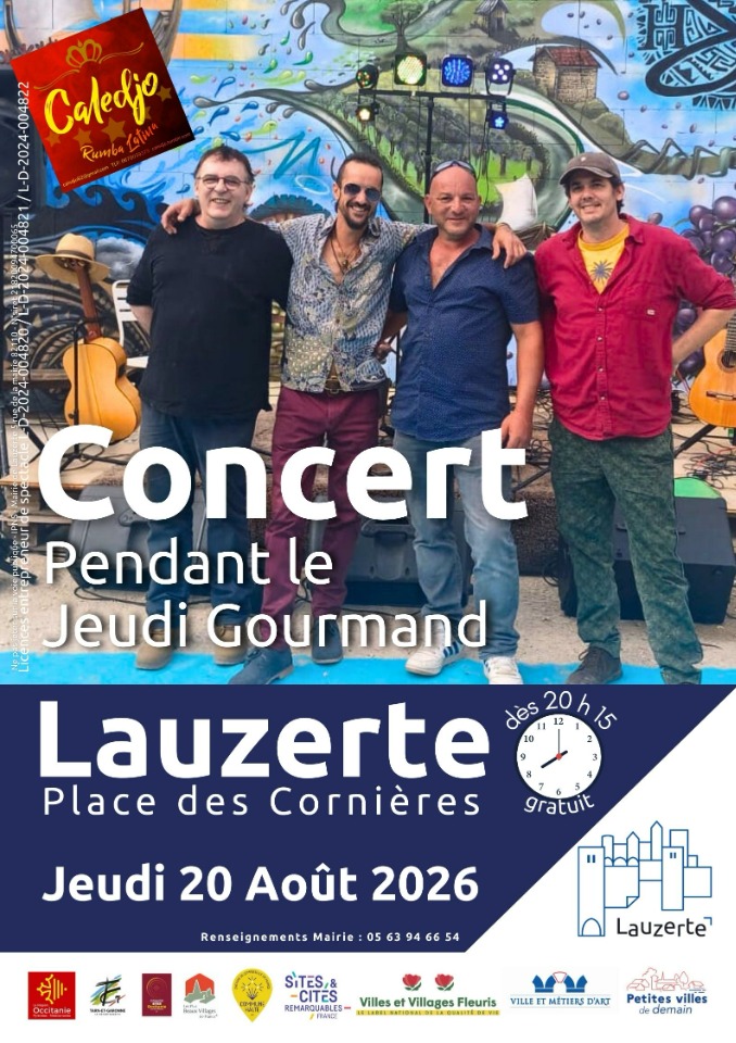 Concert du groupe Caledjo lors du Jeudi Gourmand  - Lauzerte