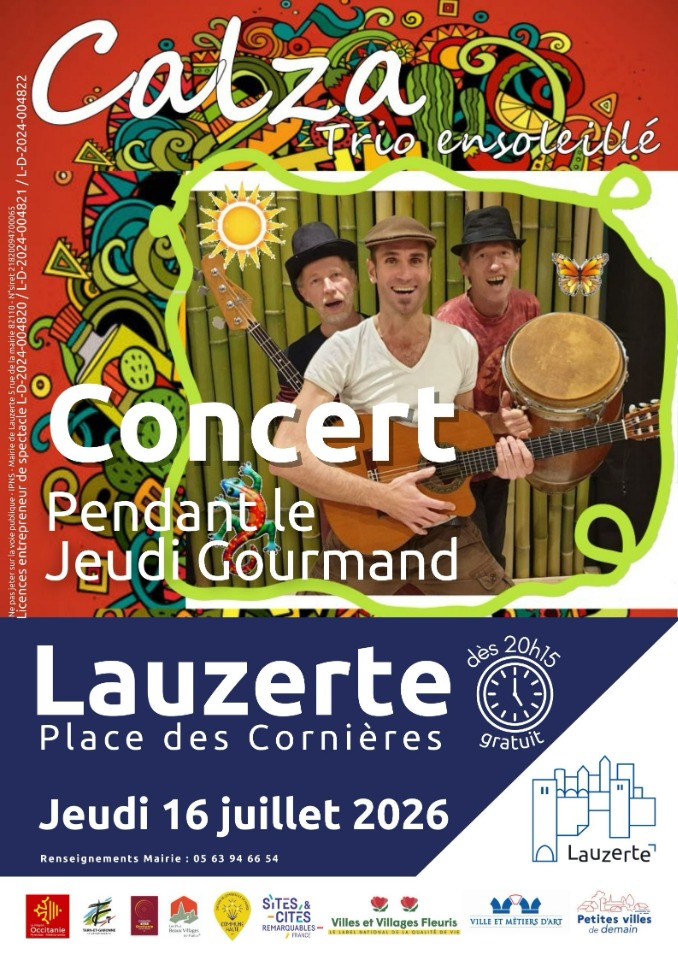 Concert du groupe Calza lors du Jeudi Gourmand - Lauzerte