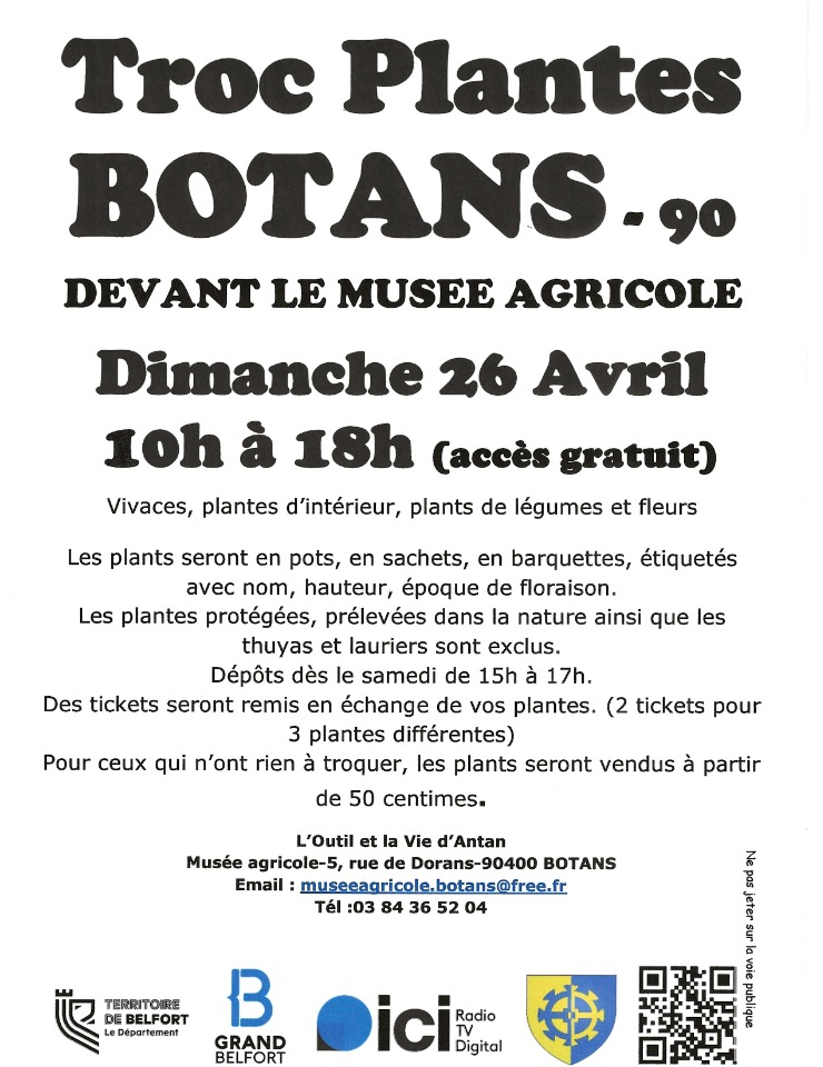 Troc plantes au Mus&eacute;e Agricole de Botans - Botans
