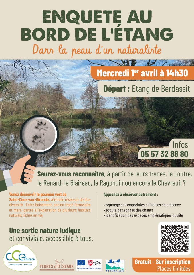 Sortie Natura 2000&nbsp;: Enqu&ecirc;te au bord de l'eau - Saint-Ciers-sur-Gironde