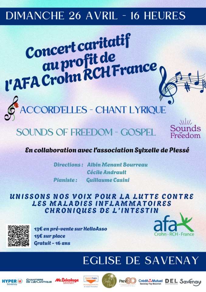 Concert Accord'Elles et Sounds of freedom au profit de l'AFA Crohn RCH - Savenay
