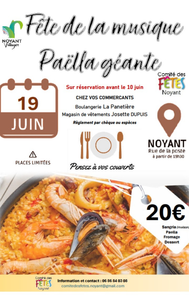 Paella g&eacute;ante - F&ecirc;te de la musique - Noyant