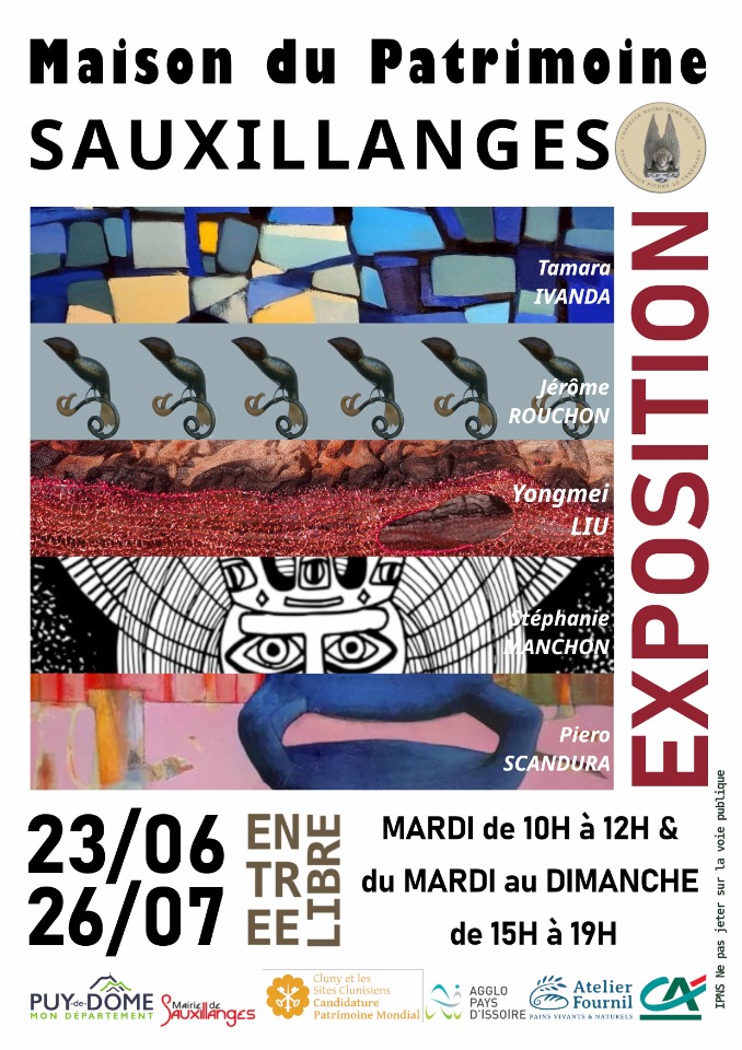 Expositions artistes plasticiens de juillet dans l'ancienne Chapelle - Sauxillanges