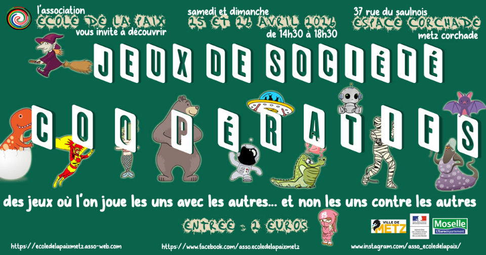 Apr&egrave;s-midis jeux de soci&eacute;t&eacute; coop&eacute;ratifs - Metz