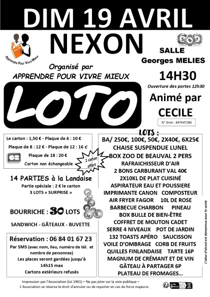 M&eacute;ga Loto de l&rsquo;APVM  - Nexon