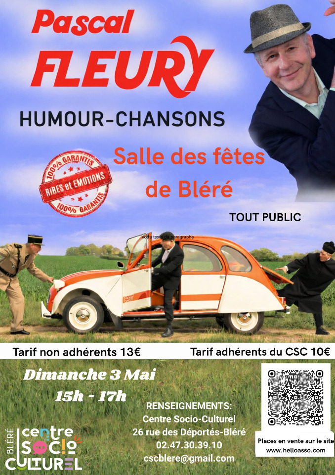 "Rires avant tout" spectacle Music'hall avec Pascal Fleury - Bléré