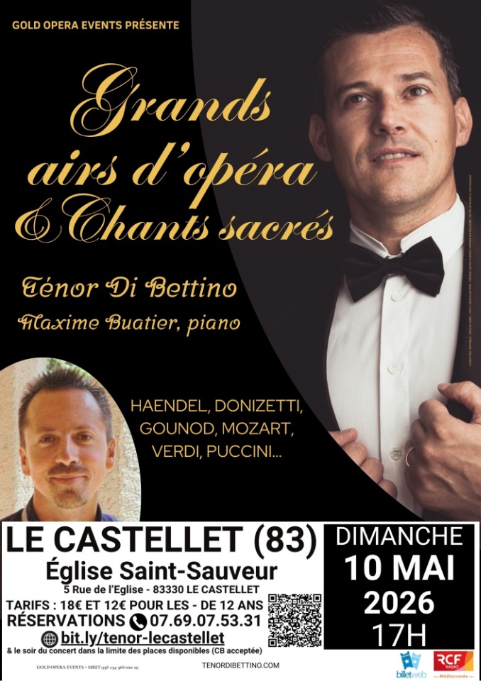 Concert "Grands Airs d'Op&eacute;ra et Chants Sacr&eacute;s" - Le Castellet