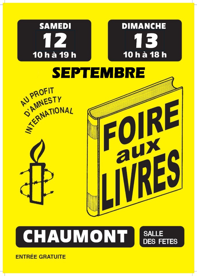 Foire aux livres au profit d'Amnesty International  - Chaumont
