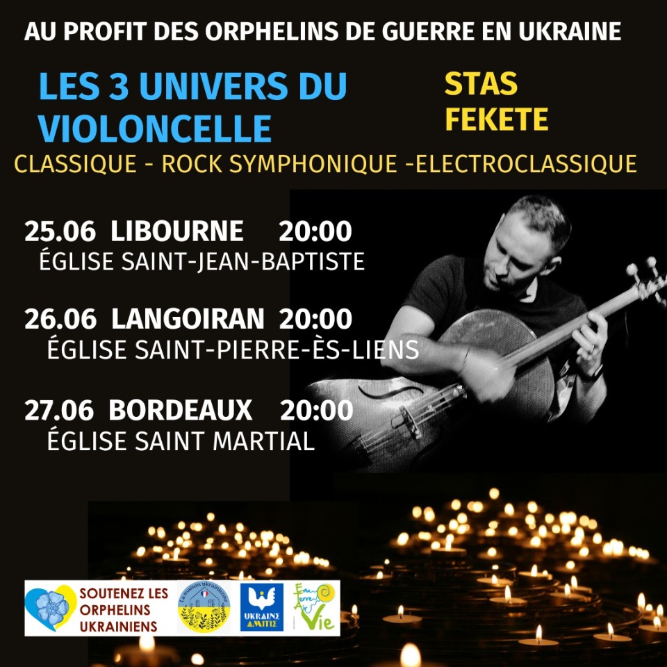 Concert Violoncelle Stas Fekete - Langoiran,  26/06 20h - Langoiran