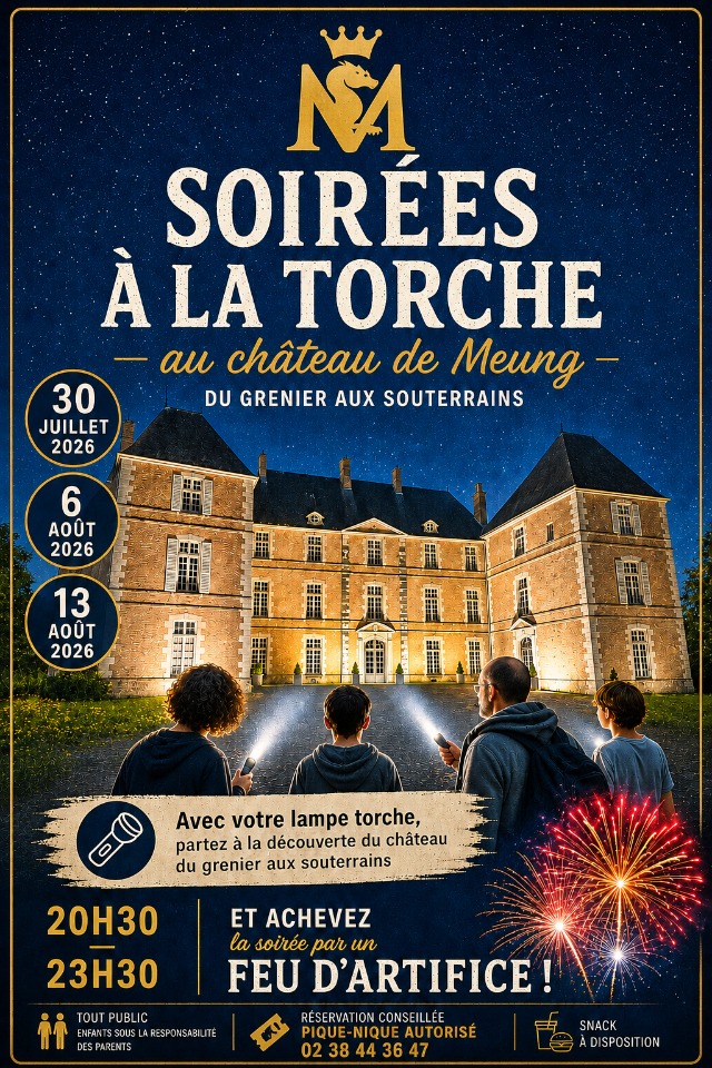 Nuis d'&eacute;t&eacute;&nbsp;: visite &agrave; la torche et feu d'artifice  - Meung-sur-Loire