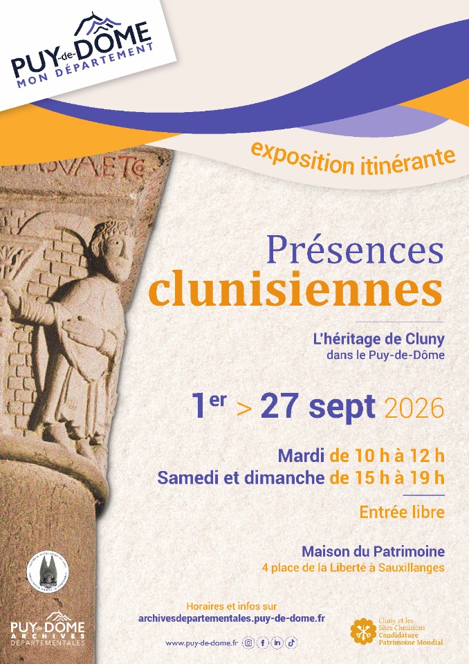 Pr&eacute;sences  clunisiennes- Expo L&rsquo;h&eacute;ritage de Cluny  dans le Puy-de-D&ocirc;me - Sauxillanges