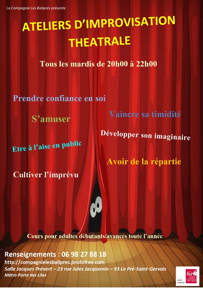 Cours d'improvisation th&eacute;&acirc;trale 93 - Le Pré-Saint-Gervais