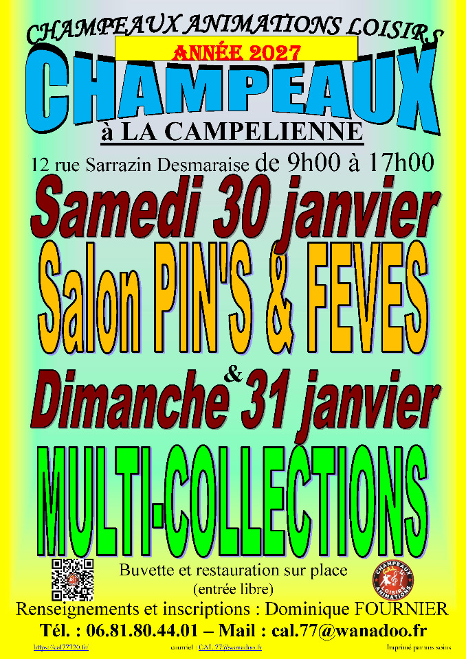 Salon Multi-collections &agrave; CHAMPEAUX (77) le 31/01/2027 - Champeaux
