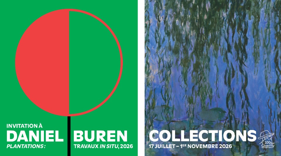 Invitation &agrave; Daniel Buren. Plantations&nbsp;: travaux in situ / Collections - Giverny