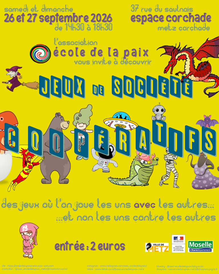 Apr&egrave;s-midis jeux de soci&eacute;t&eacute; coop&eacute;ratifs - Metz