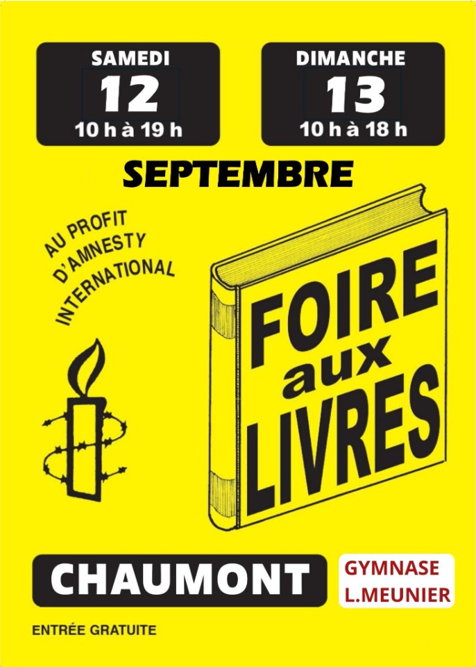 Foire aux livres d'occasion au profit d'Amnesty International - Chaumont