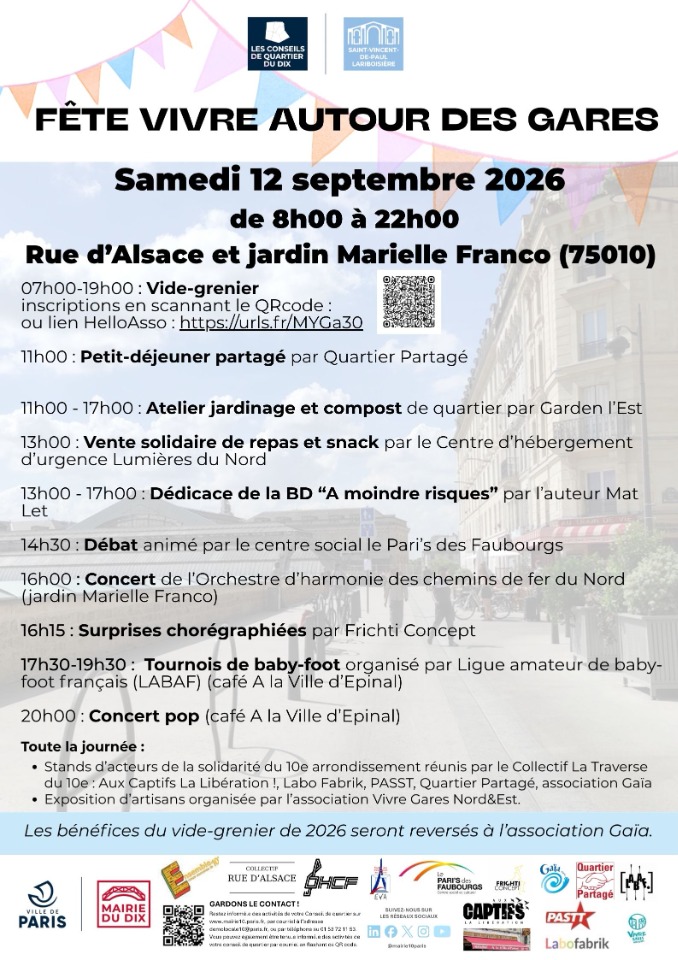 F&ecirc;te Vivre Autour Des Gares - 4e &eacute;dition - vide-grenier et animations - Paris