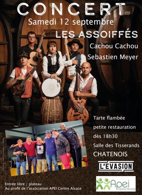 Soir&eacute;e concert les Assoiff&eacute;s, Cachou-Cachou avec S&eacute;bastien Meyer - Châtenois