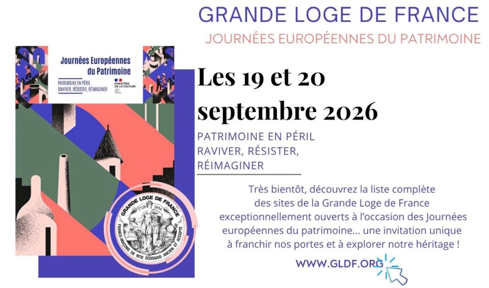 JEP 2026&nbsp;: la Grande Loge de France  ouvre les portes de ses temples&nbsp;! - Paris