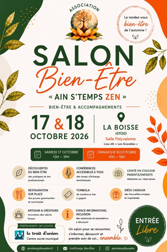 10&egrave;me &eacute;dition Salon Bien-Etre Ain s'Temps Zen - La Boisse