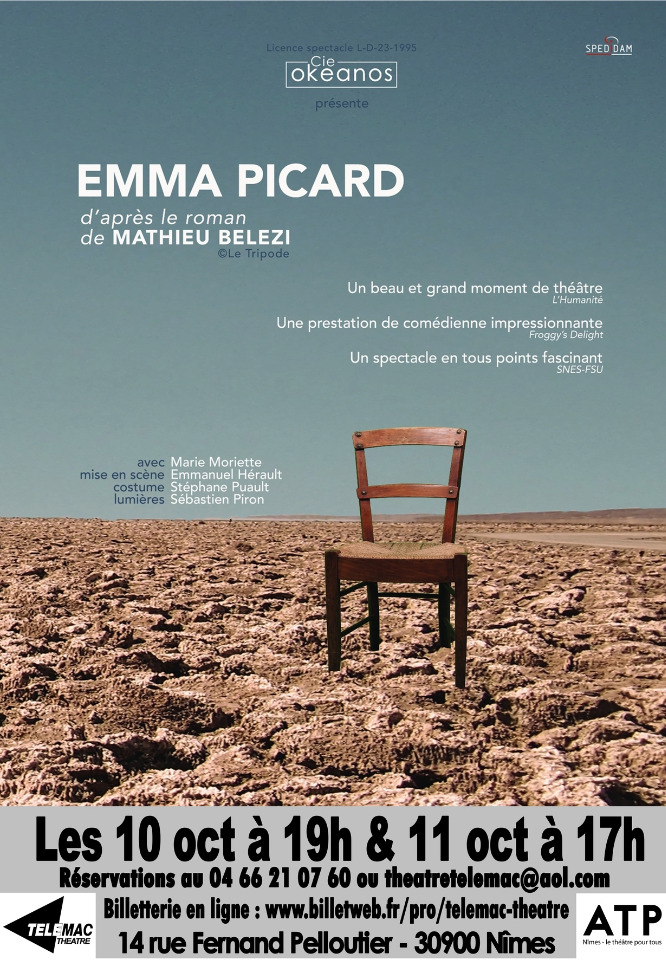 EMMA PICARD d&rsquo;apr&egrave;s le roman de Mathieu BELEZI - Nimes