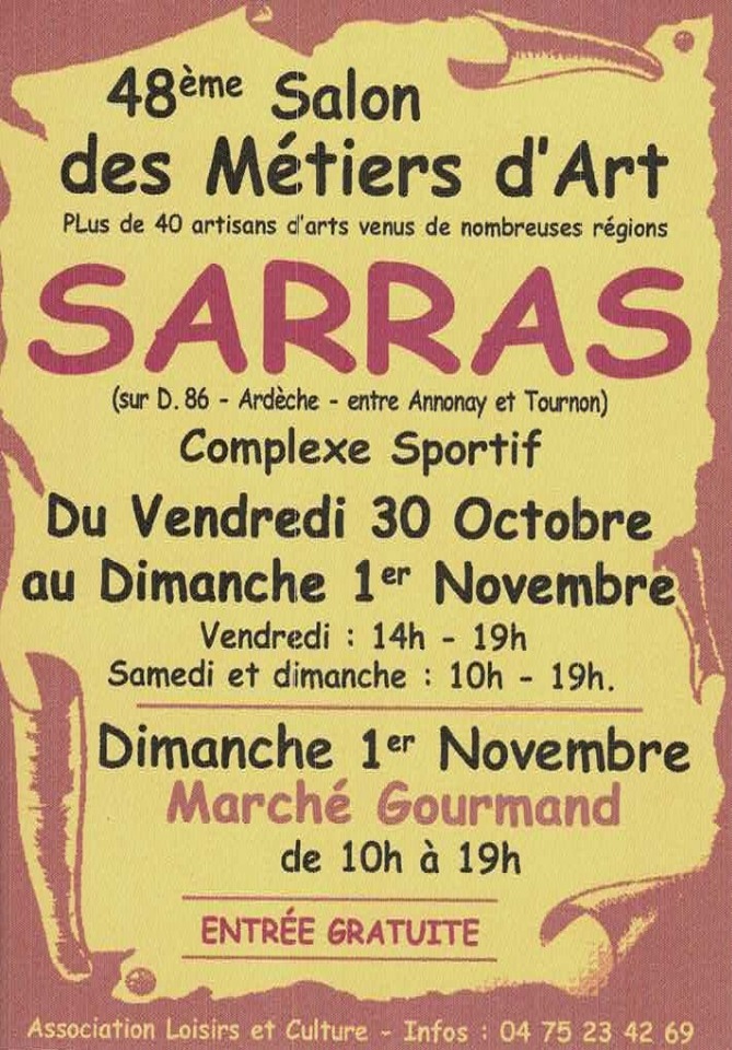 48&deg; Salon des M&eacute;tiers d'Art - Sarras