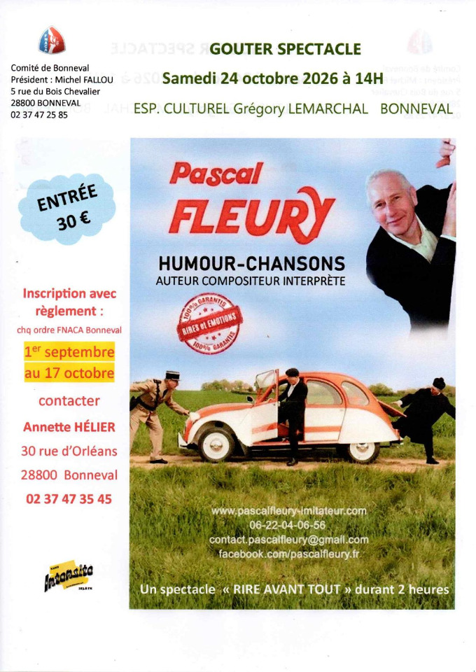 Gouter spectacle humour - chanson fran&ccedil;aise avec Pascal Fleury - Bonneval