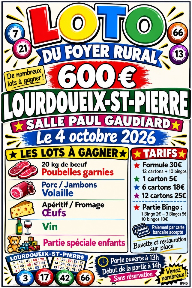 Loto bouffe - Lourdoueix-Saint-Pierre