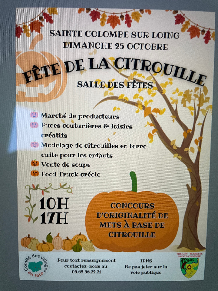 F&ecirc;te de la citrouille- March&eacute; de producteurs-puces couturi&egrave;res - Sainte-Colombe-sur-Loing
