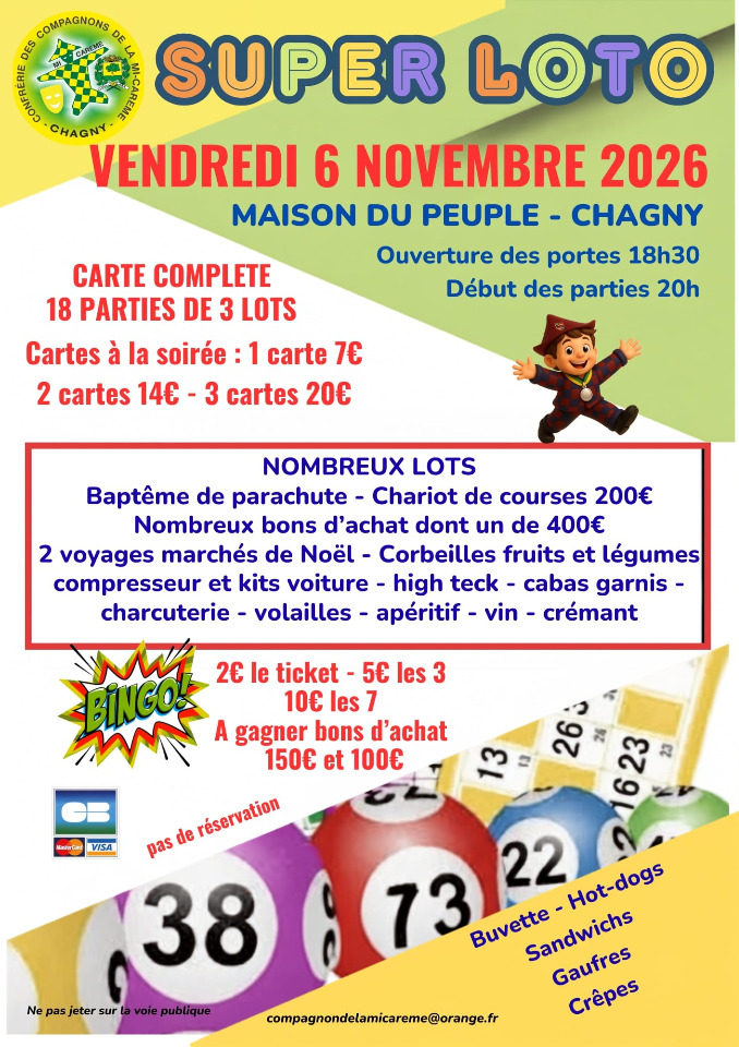 LOTO COMPAGNONS DE LA MI CAREME - Chagny