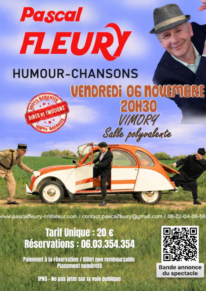 "Rires avant tout" spectacle Music'hall avec Pascal Fleury - Vimory