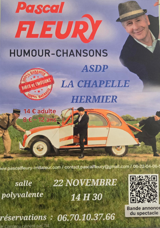 "Rires avant tout" spectacle Music'hall avec Pascal Fleury - La Chapelle-Hermier
