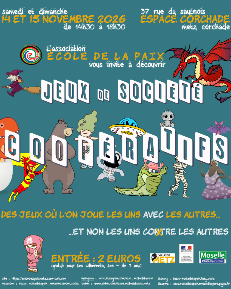 Apr&egrave;s-midis jeux de soci&eacute;t&eacute; coop&eacute;ratifs - Metz