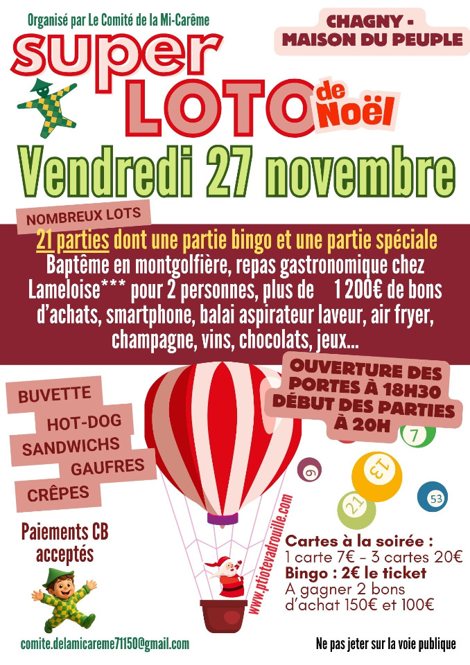 LOTO DE NOEL DE LA MI-CAREME - Chagny