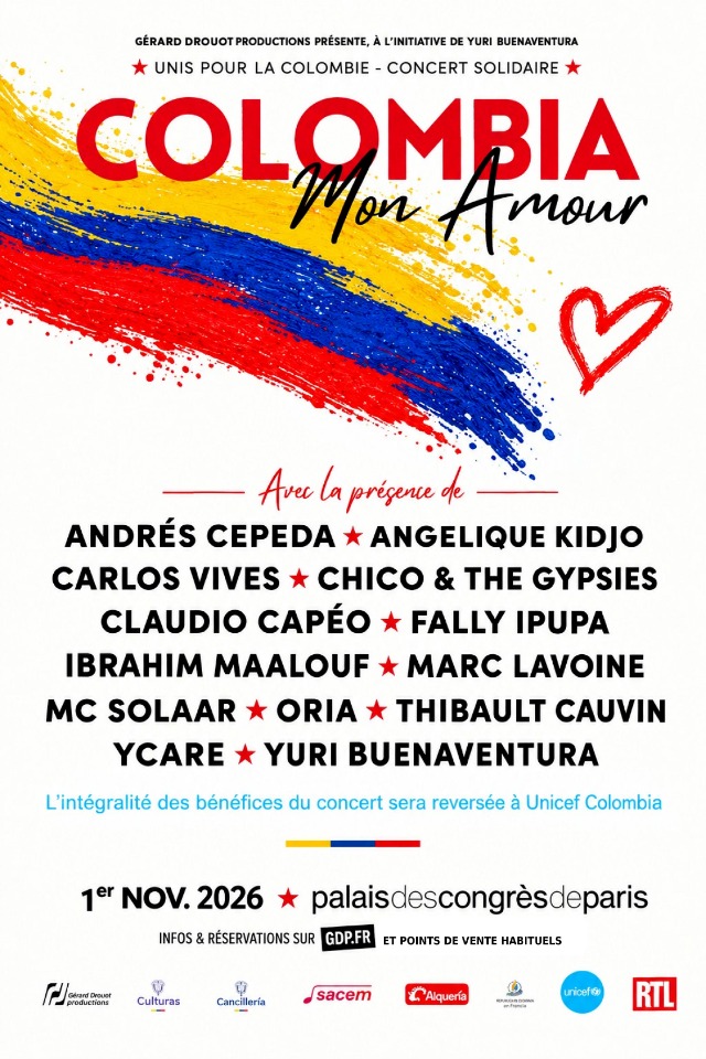 UNIS POUR LA COLOMBIE - CONCERT SOLIDAIRE &agrave; l'initiative de Yuri Buena - Paris